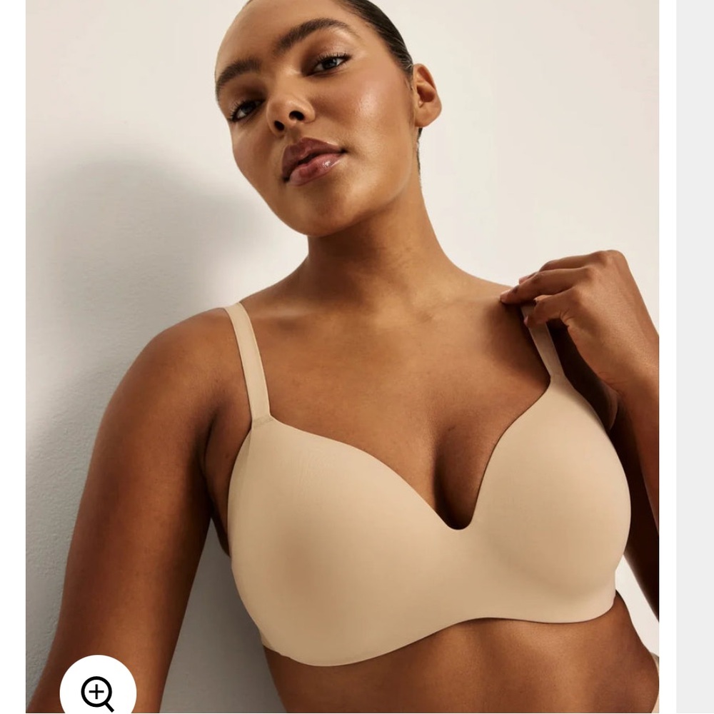 NWOT knix WingWoman Seamless Wireless Nude T-Shirt Contour Bra | 32DD